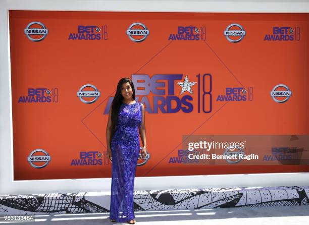 Sevyn Streeter attends the 2018 BET Awards at Microsoft Theater on June 24, 2018 in Los Angeles, California.