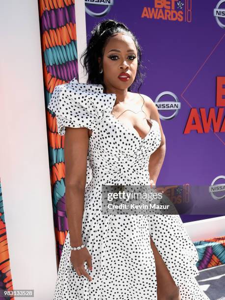 Remy Ma attends the 2018 BET Awards at Microsoft Theater on June 24, 2018 in Los Angeles, California.