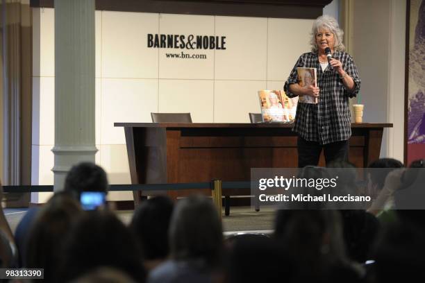 Cook and TV personality Paula Deen talks to fans about her new design book "Paula Deen's Savannah Style" at Barnes & Noble Union Square on April 7,...