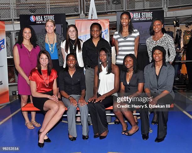 Alysha Clark of Middle Tennessee State, Kelsey Griffin of Nebraska, Jayne Appel of Stanford, Allison Hightower of Louisiana State, Alison Lacey of...