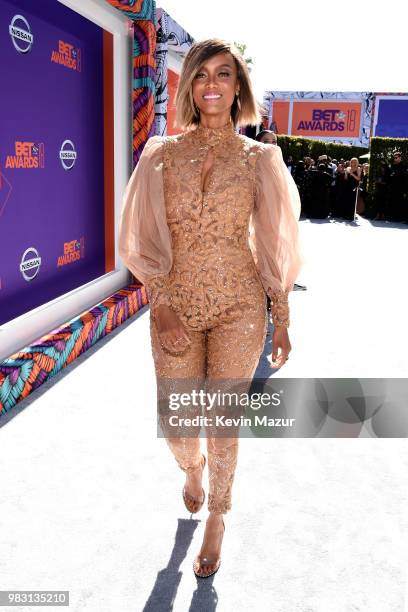 Tyra Banks attends the 2018 BET Awards at Microsoft Theater on June 24, 2018 in Los Angeles, California.