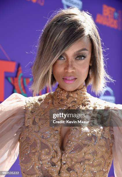 Tyra Banks attends the 2018 BET Awards at Microsoft Theater on June 24, 2018 in Los Angeles, California.