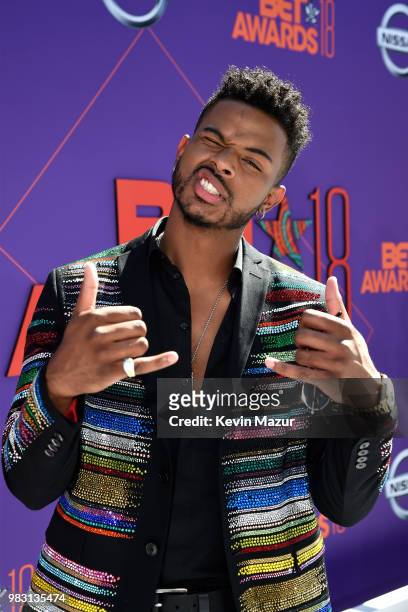 Trevor Jackson attends the 2018 BET Awards at Microsoft Theater on June 24, 2018 in Los Angeles, California.