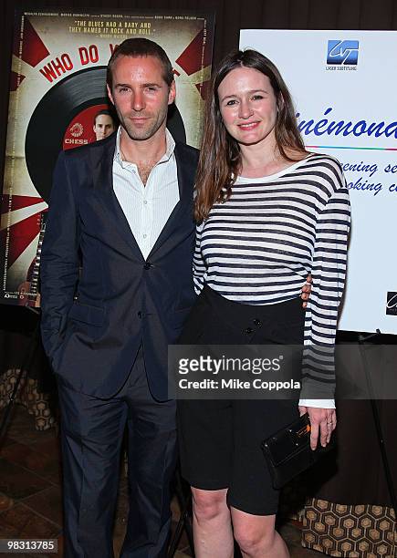 Actors Alessandro Nivola and wife Emily Mortimer attend the "Who Do You Love" New York premiere at the Tribeca Grand Screening Room on April 7, 2010...