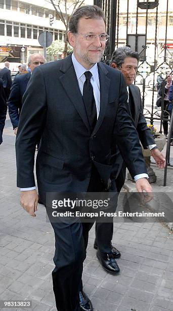 Mariano Rajoy attends the funeral service for ABC newspaper's publisher Guillermo Luca de Tena on April 7, 2010 in Madrid, Spain.