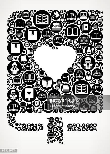 bookmarked journal books and reading icon pattern background - naval oranges stock illustrations