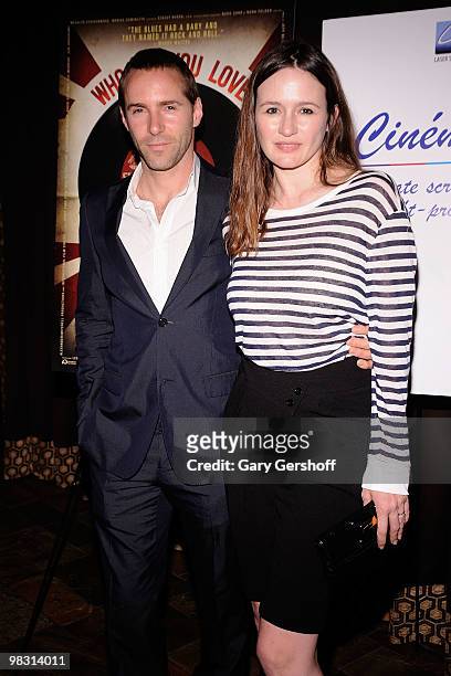 Actors Alessandro Nivola and Emily Mortimer attend the "Who Do You Love" New York premiere at the Tribeca Grand Screening Room on April 7, 2010 in...