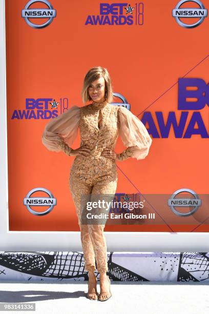 Tyra Banks attends the 2018 BET Awards at Microsoft Theater on June 24, 2018 in Los Angeles, California.