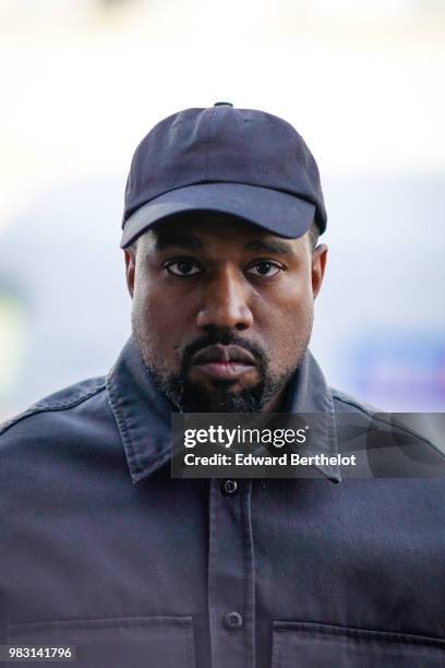 Kanye West is seen, outside 1017 ALYX 9SM show, during Paris Fashion Week Menswear Spring/Summer 2019, on June 24, 2018 in Paris, France.