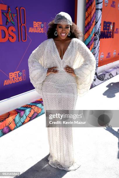 Nomzamo Mbatha attends the 2018 BET Awards at Microsoft Theater on June 24, 2018 in Los Angeles, California.