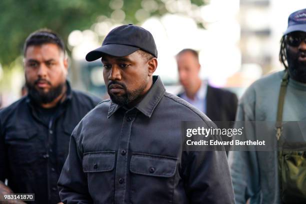 Kanye West is seen, outside 1017 ALYX 9SM show, during Paris Fashion Week Menswear Spring/Summer 2019, on June 24, 2018 in Paris, France.