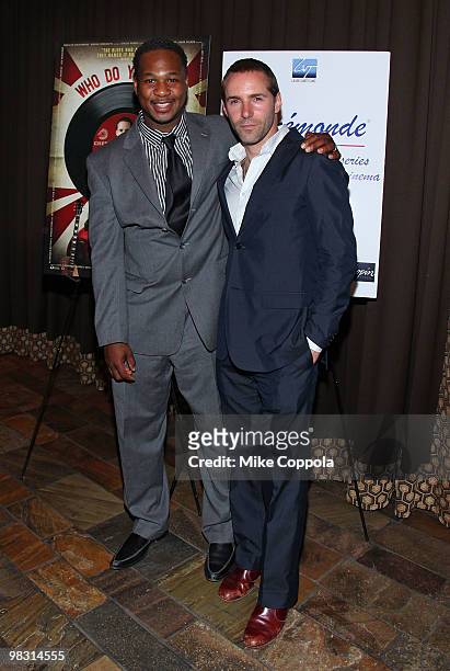 Musician/actor Robert Randolph and Alessandro Nivola attend the "Who Do You Love" New York premiere at the Tribeca Grand Screening Room on April 7,...