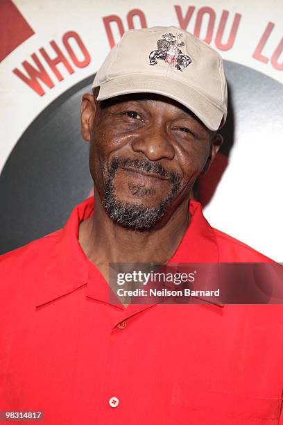 Son of musician Bo Diddley, Ellis McDaniel attends the premiere of "Who Do You Love" at the Tribeca Grand Screening Room on April 7, 2010 in New York...