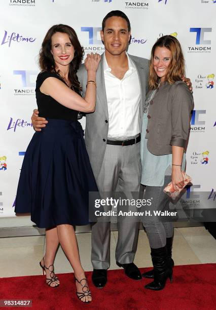 Actors Andie MacDowell, Daniel Sunjata and Ashley Williams attend the screening of the Lifetime Original Movie "Patricia Cornwell's The Front" at...