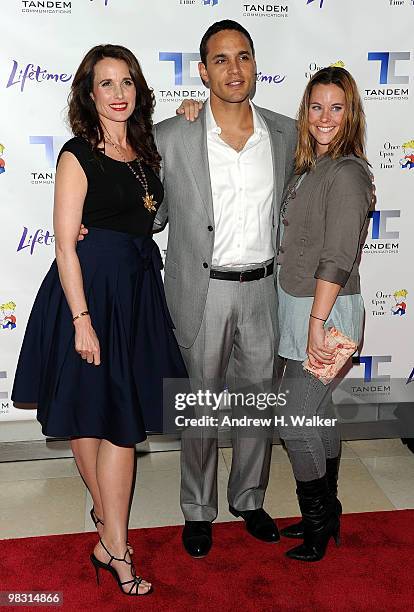 Actors Andie MacDowell, Daniel Sunjata and Ashley Williams attend the screening of the Lifetime Original Movie "Patricia Cornwell's The Front" at...