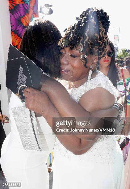 Sybrina Fulton and Gwen Carr attend the 2018 BET Awards at Microsoft Theater on June 24, 2018 in Los Angeles, California.