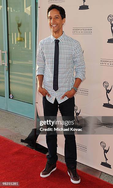 Actor Danny Pudi attends the Television Academy's Diversity Committee Presents Night School With "Community" at Leonard H. Goldenson Theatre on April...