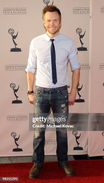 Actor Joel McHale attends the Television Academy's Diversity Committee Presents Night School With "Community" at Leonard H. Goldenson Theatre on...