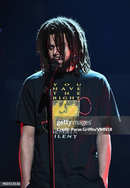 Cole performs onstage at the 2018 BET Awards at Microsoft Theater on June 24, 2018 in Los Angeles, California.