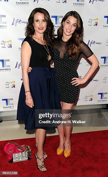 Andie MacDowell and Rainey Qualley attend the screening of the Lifetime Original Movie "Patricia Cornwell's The Front" at Hearst Tower on April 7,...