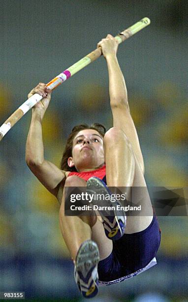 Anthea Kotyla of Australia in action during the under 20 women's Pole Vault final at the Australian Track and Field Championships at ANZ Stadium in...