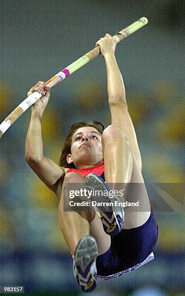 Anthea Kotyla of Australia in action during the under 20 women's Pole Vault final at the Australian Track and Field Championships at ANZ Stadium in...