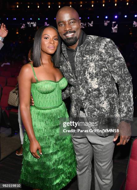 Tika Sumpter and Mike Colter attend the 2018 BET Awards at Microsoft Theater on June 24, 2018 in Los Angeles, California.