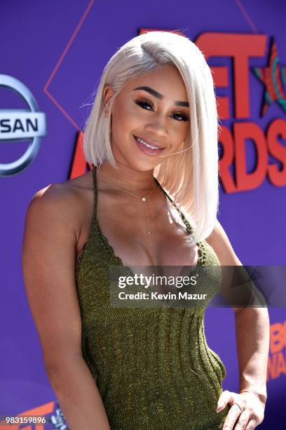 Saweetie attends the 2018 BET Awards at Microsoft Theater on June 24, 2018 in Los Angeles, California.