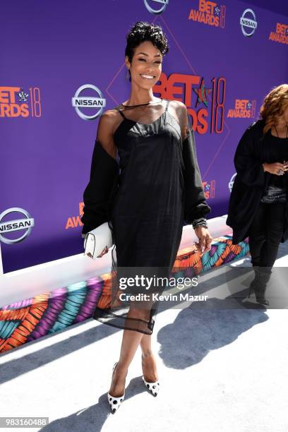 Tami Roman attends the 2018 BET Awards at Microsoft Theater on June 24, 2018 in Los Angeles, California.