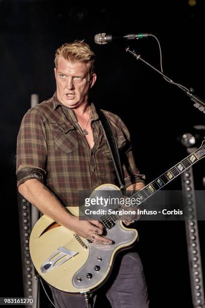 Josh Homme of Queens Of The Stone Age perfoms on stage during iDays festival on June 24, 2018 in Milan, Italy.