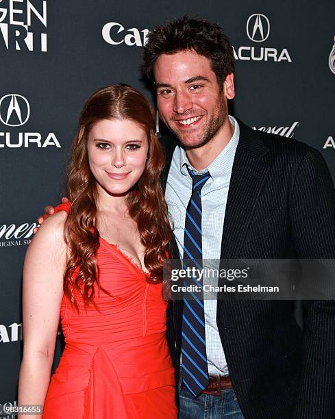 Actress Kate Mara and director Josh Radnor attend the "happythankyoumoreplease" New York premiere at Ziegfeld Theatre on April 7, 2010 in New York...