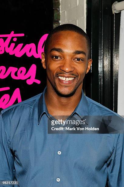 Anthony Mackie attends the 15th annual Gen Art Film Festival screening of "Happythankyoumoreplease" after party at The Park on April 7, 2010 in New...