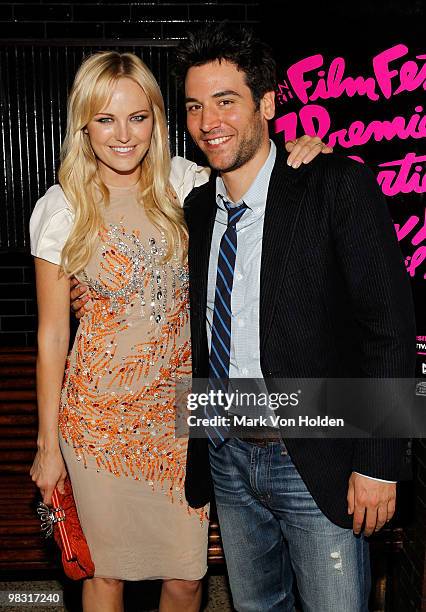 Actress Malin Ackerman and director Josh Radnor attend the 15th annual Gen Art Film Festival screening of "Happythankyoumoreplease" after party at...