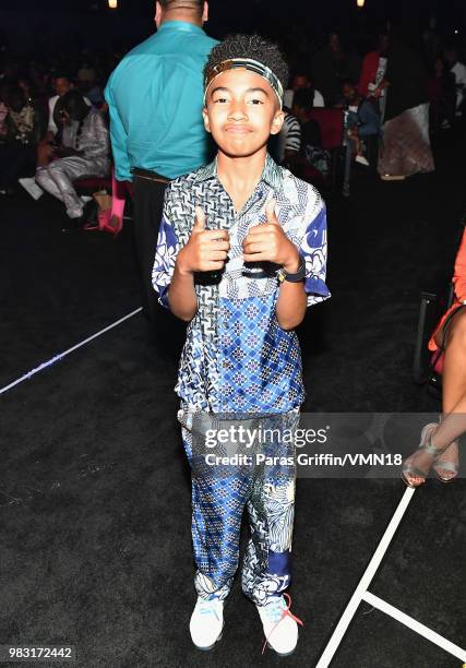 Miles Brown attends the 2018 BET Awards at Microsoft Theater on June 24, 2018 in Los Angeles, California.