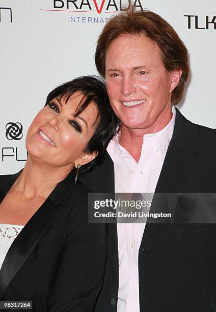 Personalities Kris Jenner and husband Bruce Jenner attend the Bravada International launch party hosted by Kim Kardashian at The Whisper Restaurant...