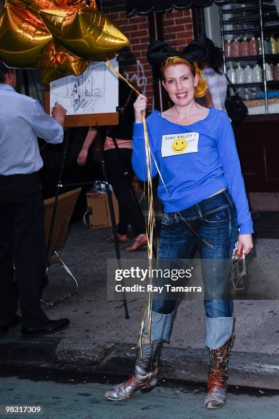 Hairstylist and "Shear Genius" contestant Brig Von Osten walks in the West Village on April 07, 2010 in New York City.