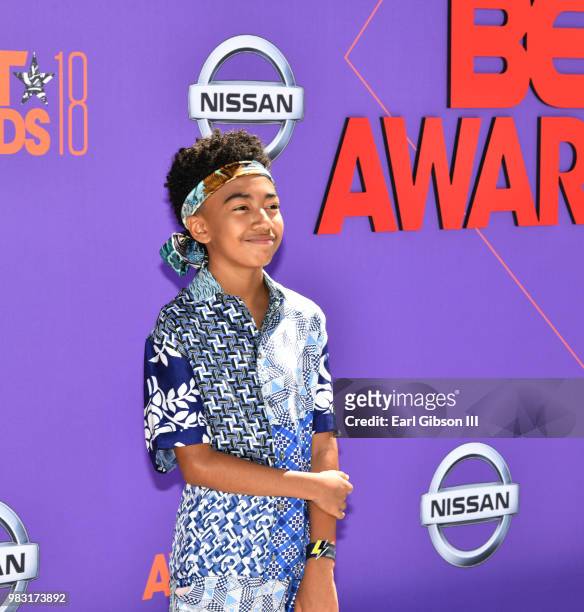 Miles Brown attends the 2018 BET Awards at Microsoft Theater on June 24, 2018 in Los Angeles, California.