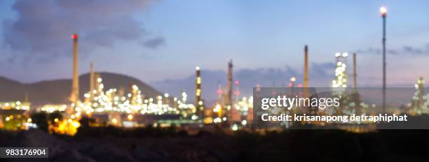 blur oil refinery plant,bokeh - refine stock pictures, royalty-free photos & images