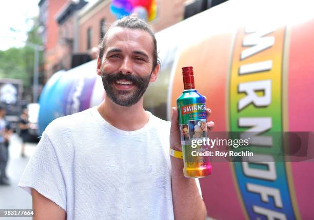 Jonathan Van Ness joins SMIRNOFF at the 2018 NYC Pride March with Smirnoff's limited edition "Love Wins" bottle in-hand to celebrate love in all its...