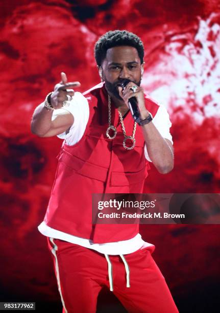 Big Sean performs onstage at the 2018 BET Awards at Microsoft Theater on June 24, 2018 in Los Angeles, California.