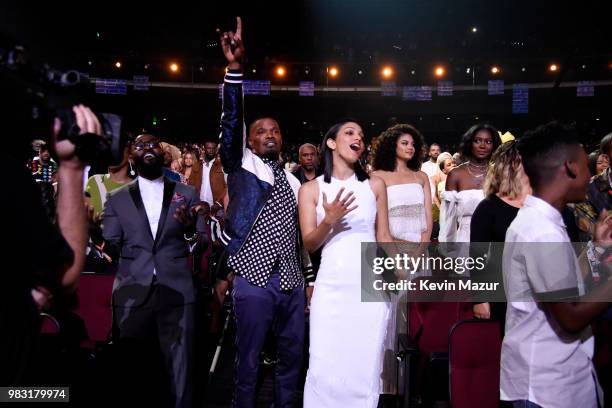 Host Jamie Foxx and Corinne Foxx attend at the 2018 BET Awards at Microsoft Theater on June 24, 2018 in Los Angeles, California.