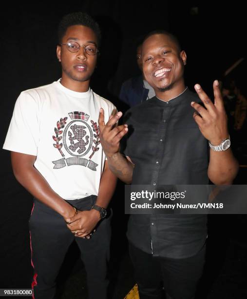 Jacob Latimore and Jason Mitchell attend at the 2018 BET Awards at Microsoft Theater on June 24, 2018 in Los Angeles, California.