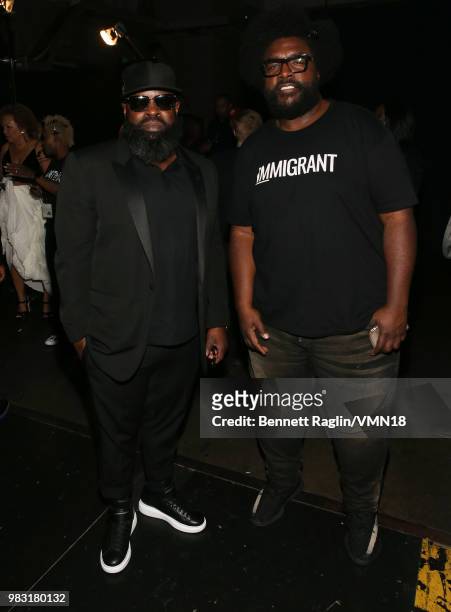 Black Thought and Questlove are seen backstage at the 2018 BET Awards at Microsoft Theater on June 24, 2018 in Los Angeles, California.