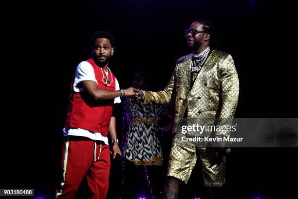 Big Sean and 2 Chainz perform onstage at the 2018 BET Awards at Microsoft Theater on June 24, 2018 in Los Angeles, California.