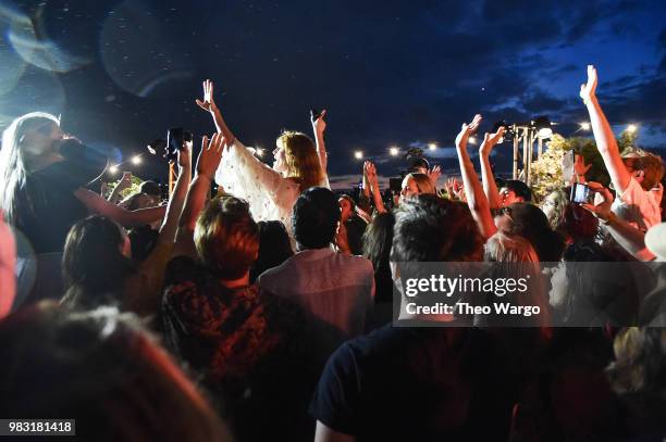 Florence Welch of Florence + The Machine performs onstage during a Spotify Premium intimate event on June 24, 2018 in Brooklyn, New York.