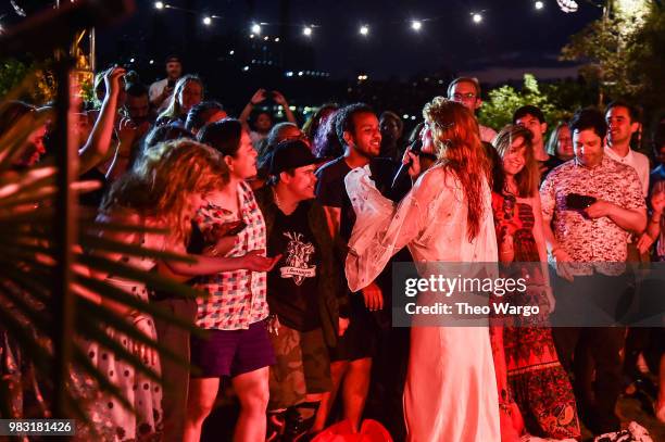 Florence Welch of Florence + The Machine performs onstage during a Spotify Premium intimate event on June 24, 2018 in Brooklyn, New York.