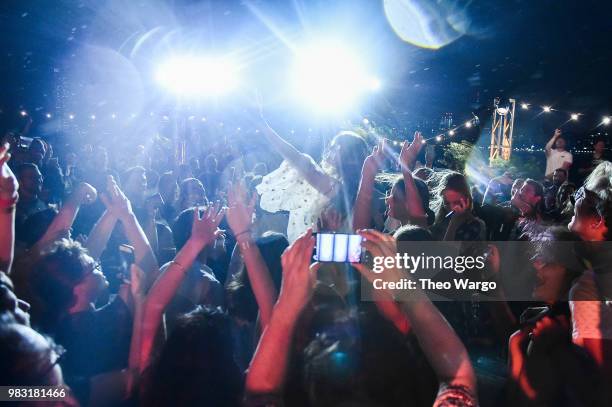 Florence Welch of Florence + The Machine performs onstage during a Spotify Premium intimate event on June 24, 2018 in Brooklyn, New York.