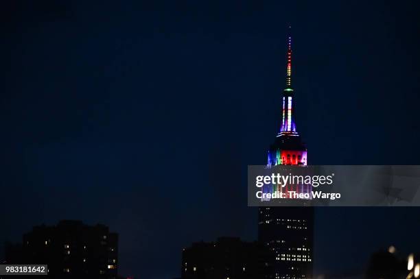 View of The Empire State Building during a Spotify Premium intimate event with Florence + The Machine on June 24, 2018 in Brooklyn, New York.