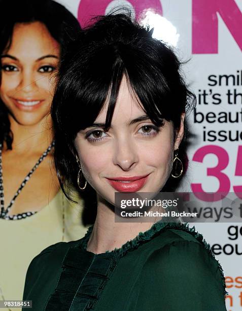 Actress Krysten Ritter attends the 11th Anniversay Celebration of Nylon Magazine at Trousdale on April 7, 2010 in West Hollywood, California.