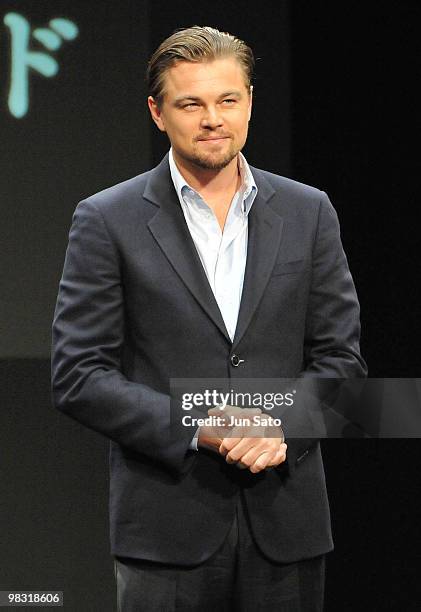 Actor Leonardo DiCaprio attends the "Shutter Island" Press Conference at Tokyo Midtown on March 11, 2010 in Tokyo, Japan. The film opens April 9 in...